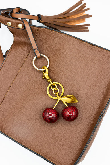 Black Cherry Sparkle Purse Charm in Gold