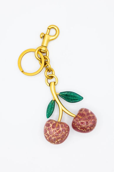 Cherry Sparkle Purse Charm in Gold