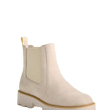 Dirty Laundry Rev Suede Lug Booties for Women in Cream