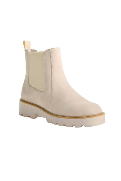 Dirty Laundry Rev Suede Lug Booties for Women in Cream