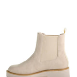 Dirty Laundry Rev Suede Lug Booties for Women in Cream