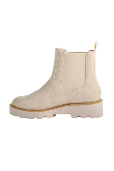 Dirty Laundry Rev Suede Lug Booties for Women in Cream