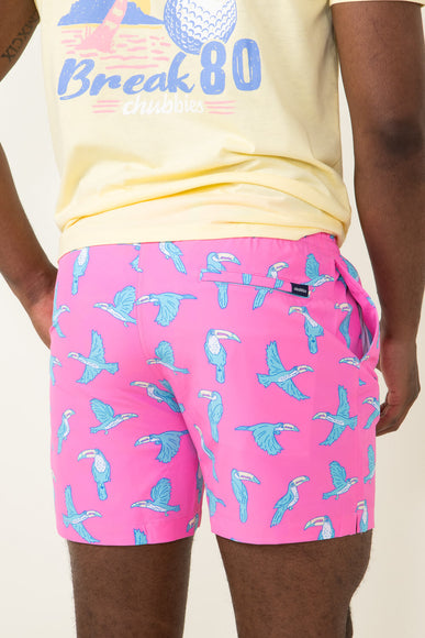 Chubbies Toucan Do It Swim Shorts for Men in Pink 