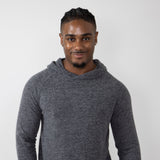 Civil Society Deswell Hooded Hacci Knit Shirt for Men in Dark Charcoal