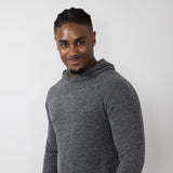 Civil Society Deswell Hooded Hacci Knit Shirt for Men in Dark Charcoal