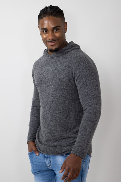 Civil Society Deswell Hooded Hacci Knit Shirt for Men in Dark Charcoal