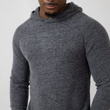 Civil Society Deswell Hooded Hacci Knit Shirt for Men in Dark Charcoal