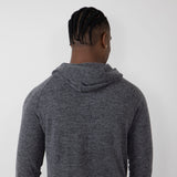 Civil Society Deswell Hooded Hacci Knit Shirt for Men in Dark Charcoal