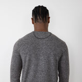 Civil Society Hogan Henley Hacci Knit Shirt for Men in Charcoal