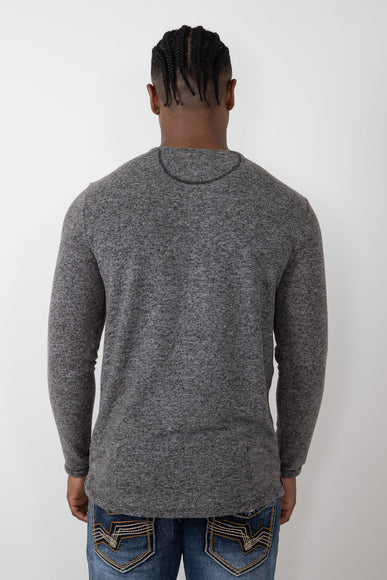 Civil Society Hogan Henley Hacci Knit Shirt for Men in Charcoal