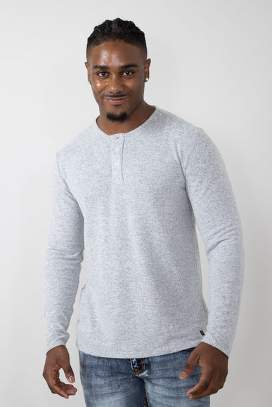 Civil Society Hogan Henley Hacchie Knit Shirt for Men in Light Grey