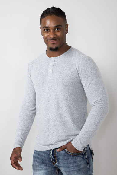 Civil Society Hogan Henley Hacchie Knit Shirt for Men in Light Grey