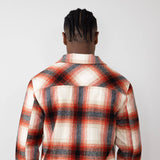 Civil Society Micah Ombre Plaid Shirt Jacket for Men in Red/White