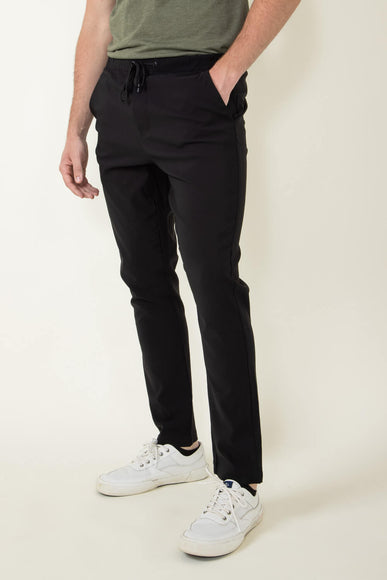 Copper & Oak Elastic File Tech Jogger Pants for Men in Black