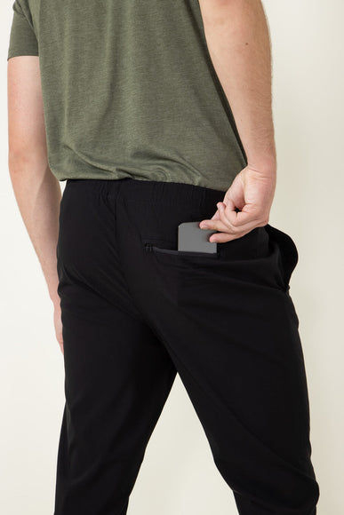 Copper & Oak Elastic File Tech Jogger Pants for Men in Black