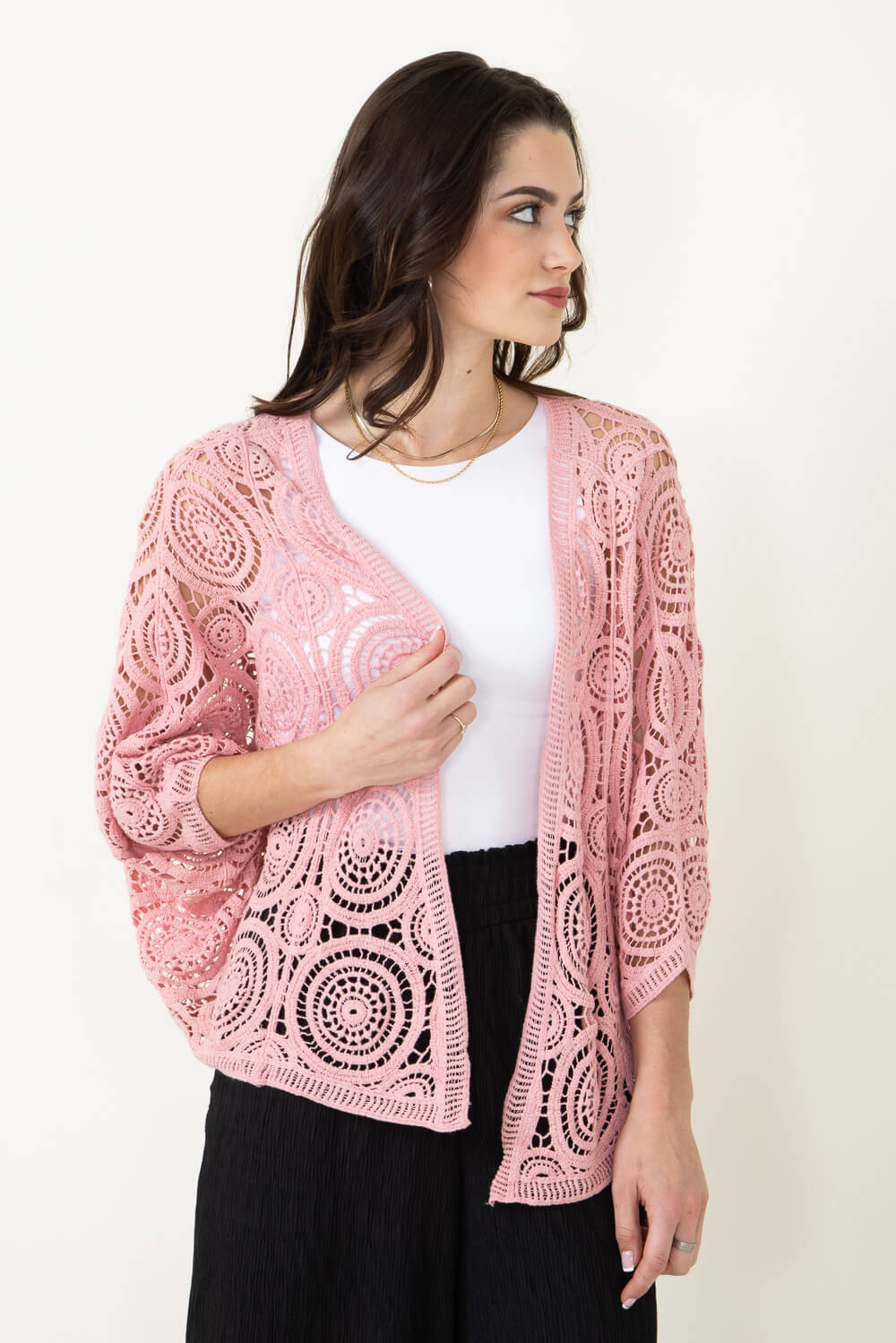 Ladies peach cardigan hotsell