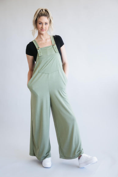 Pouch Pocket Overall Onesie for Women in Sage