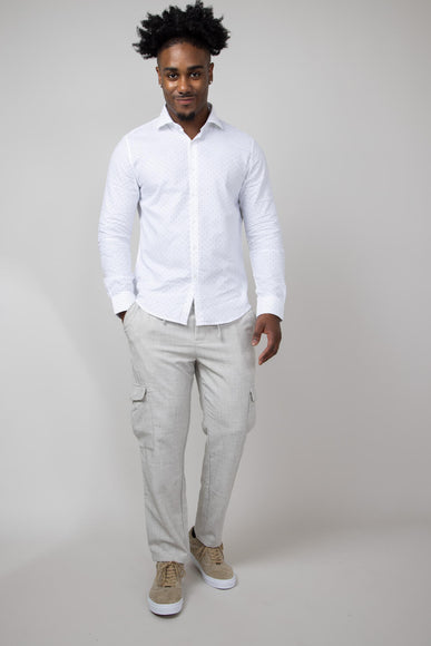 Denim & Flower Relaxed Cargo Pants for Men in Ivory