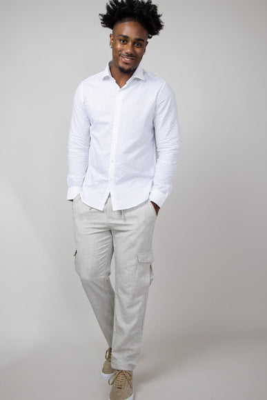 Denim & Flower Relaxed Cargo Pants for Men in Ivory