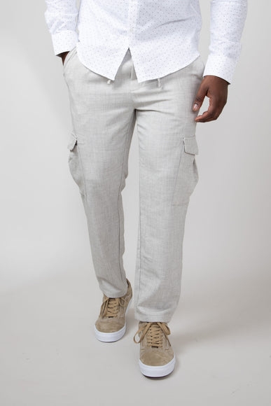 Denim & Flower Relaxed Cargo Pants for Men in Ivory