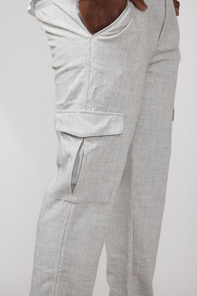 Denim & Flower Relaxed Cargo Pants for Men in Ivory