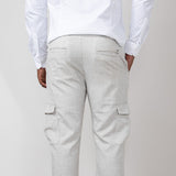 Denim & Flower Relaxed Cargo Pants for Men in Ivory