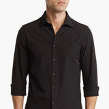 Denim & Flower Dressy Tech Stretch Shirt for Men in Black 