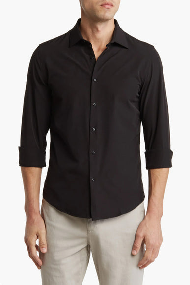 Denim & Flower Dressy Tech Stretch Shirt for Men in Black 