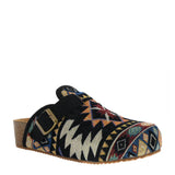 Dirty Laundry Magnolias Printed Platform Clogs for Women in Black Multi