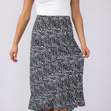 Ditsy Dots Midi Skirt for Women in Black