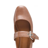 DV Dolce Vita Mellie Buckle Flats for Women in Latte