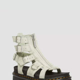 Dr. Martens Olson Tumbled Nubuck Leather Gladiator Zip Sandals for Women in Mint