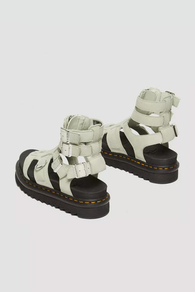 Dr. Martens Olson Tumbled Nubuck Leather Gladiator Zip Sandals for Women in Mint