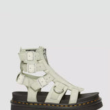 Dr. Martens Olson Tumbled Nubuck Leather Gladiator Zip Sandals for Women in Mint