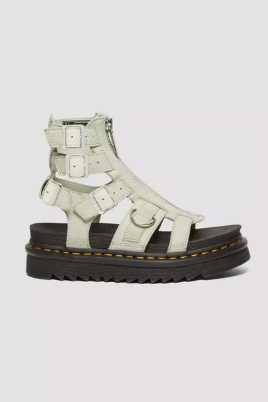 Dr. Martens Olson Tumbled Nubuck Leather Gladiator Zip Sandals for Women in Mint