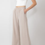 Thermal Wide Leg Pants for Women in Taupe