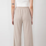 Thermal Wide Leg Pants for Women in Taupe