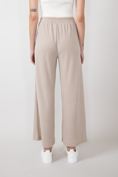 Thermal Wide Leg Pants for Women in Taupe