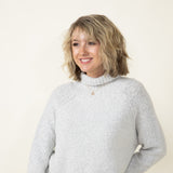 Turtleneck Sweater for Women in Ivory