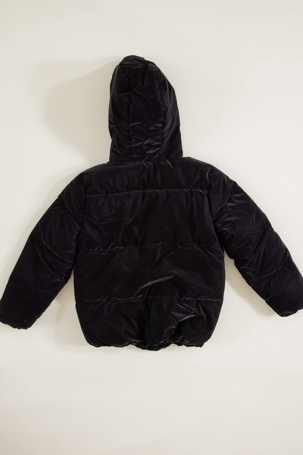 Girls black puffer jacket with online hood