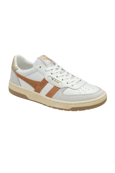 Gola Hurricane Suede Sneakers for Women in White/ Light Caramel/Gold