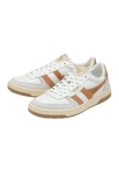 Gola Hurricane Suede Sneakers for Women in White/ Light Caramel/Gold