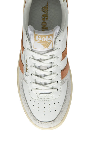 Gola Hurricane Suede Sneakers for Women in White/ Light Caramel/Gold