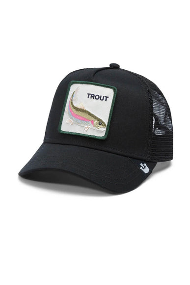 The Trout Trucker Hat for Men in Black