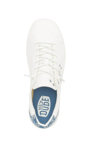 HEYDUDE Women’s Karina Crafted Boho Sneakers in White/Blue