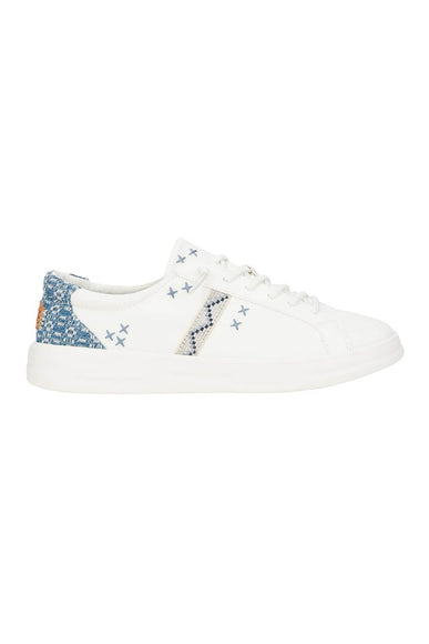 HEYDUDE Women’s Karina Crafted Boho Sneakers in White/Blue