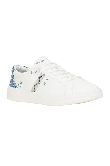 HEYDUDE Women’s Karina Crafted Boho Sneakers in White/Blue