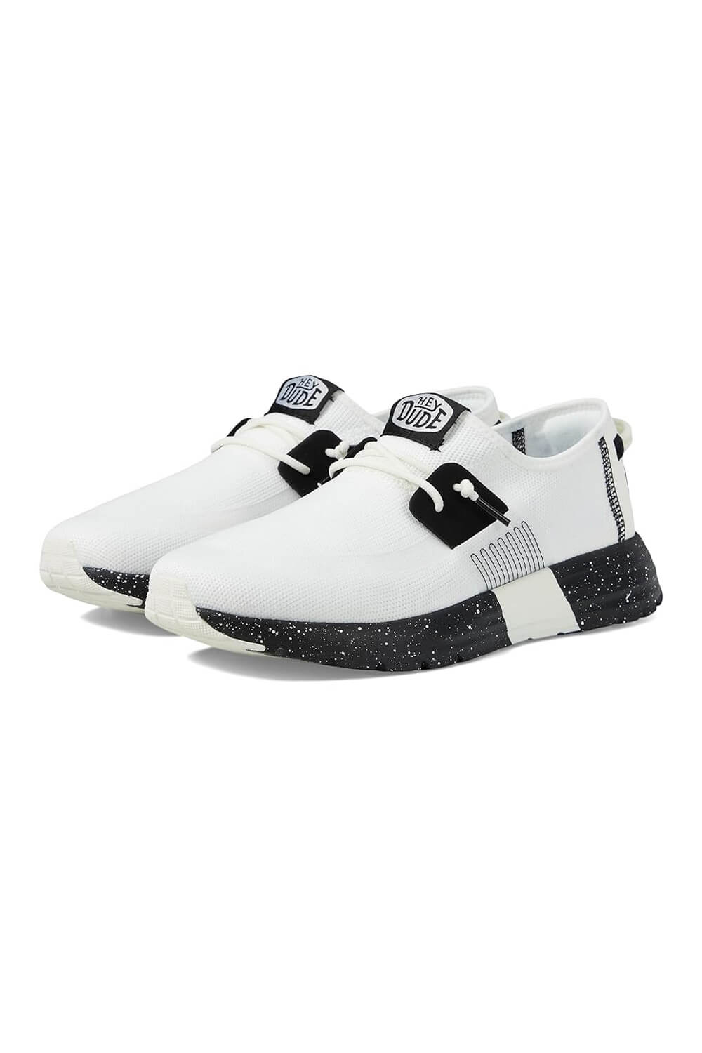 HEYDUDE Men's Sirocco Sport Mode Shoes in Black/White | 40714-103 