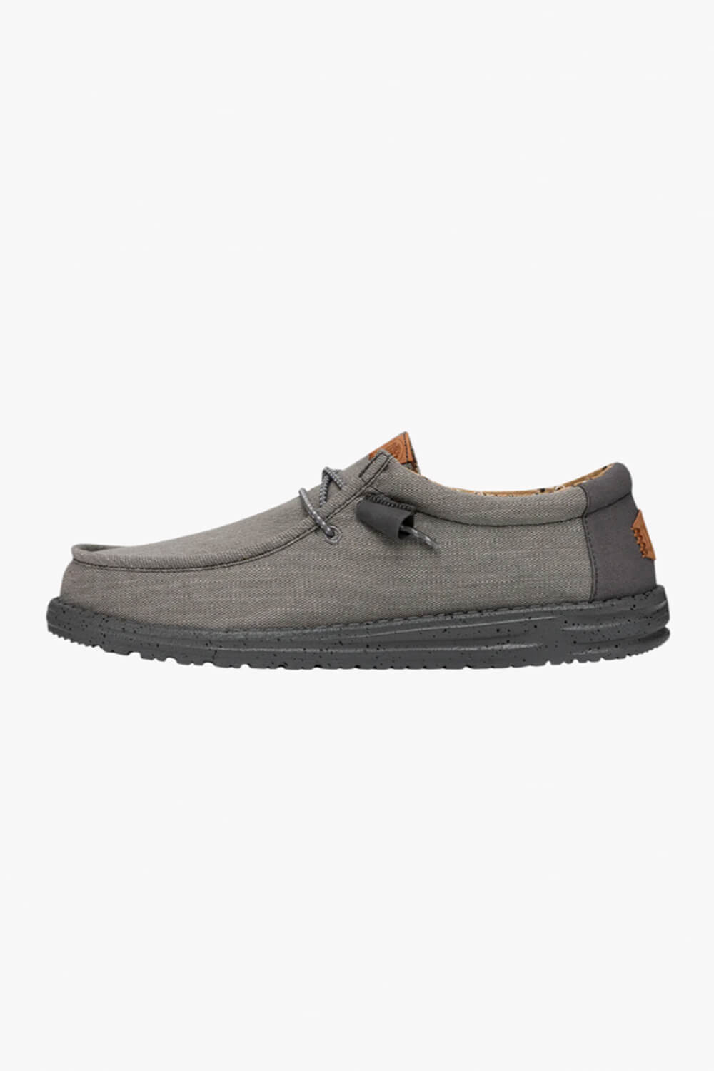 HEYDUDE Men's Wally Washed Canvas Shoes in Charcoal