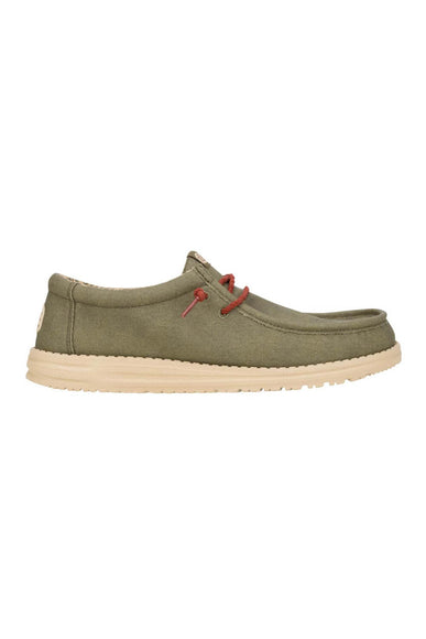 HEYDUDE Men’s Wally Waxed Canvas Shoes in Olive